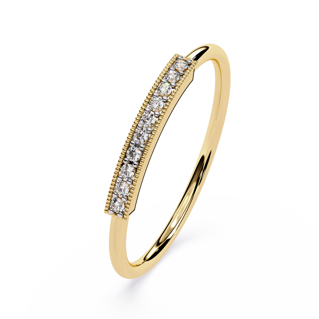 Gold Bar Lab Grown Diamond Ring