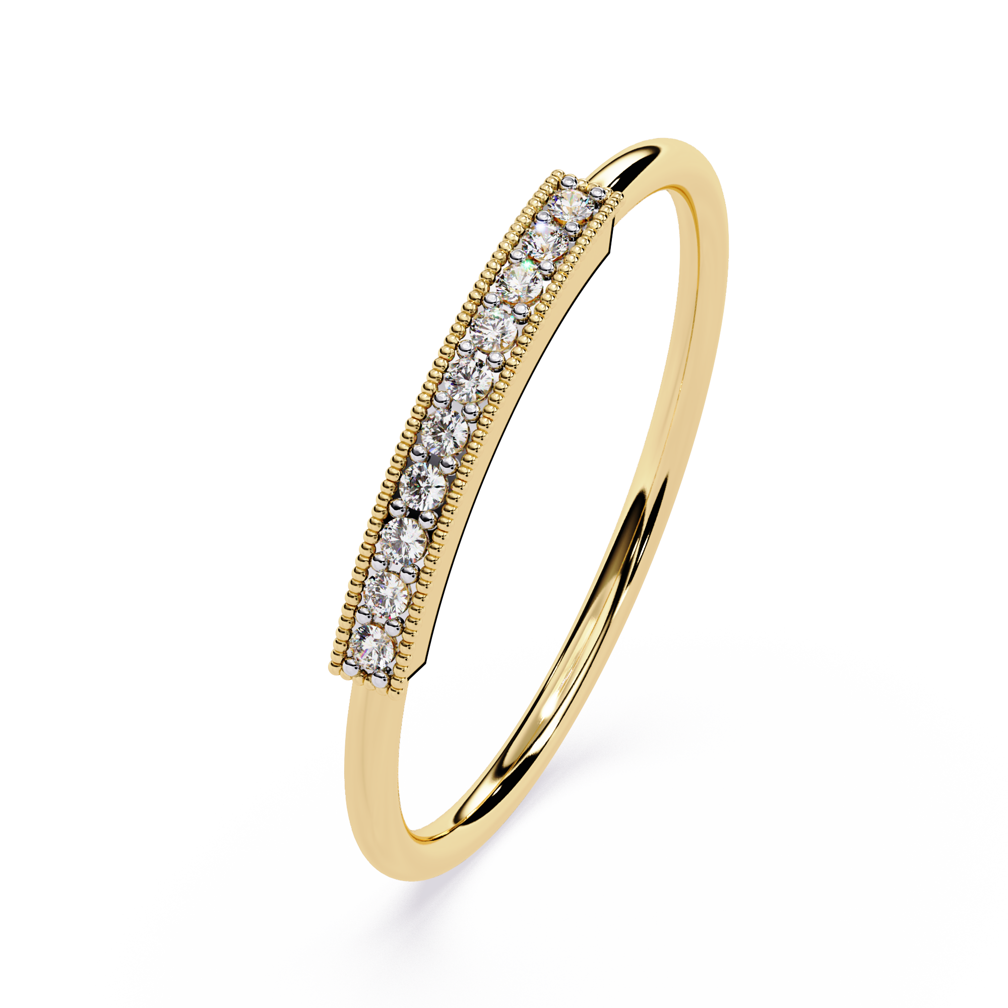 Gold Bar Lab Grown Diamond Ring
