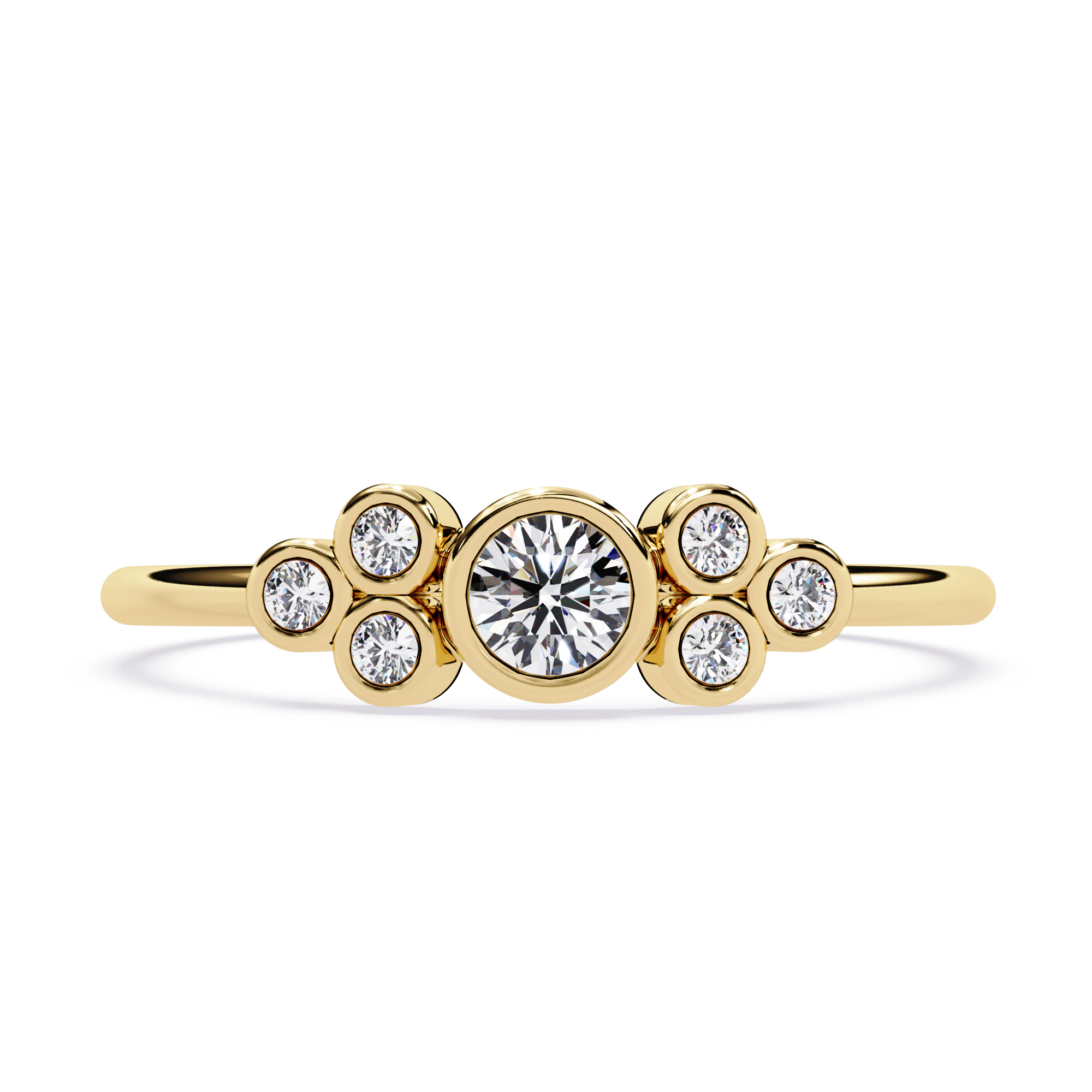 Bezel Lab Grown Diamond Cluster Ring