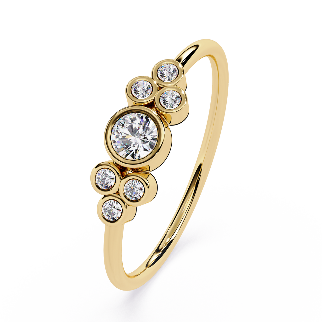 Bezel Lab Grown Diamond Cluster Ring