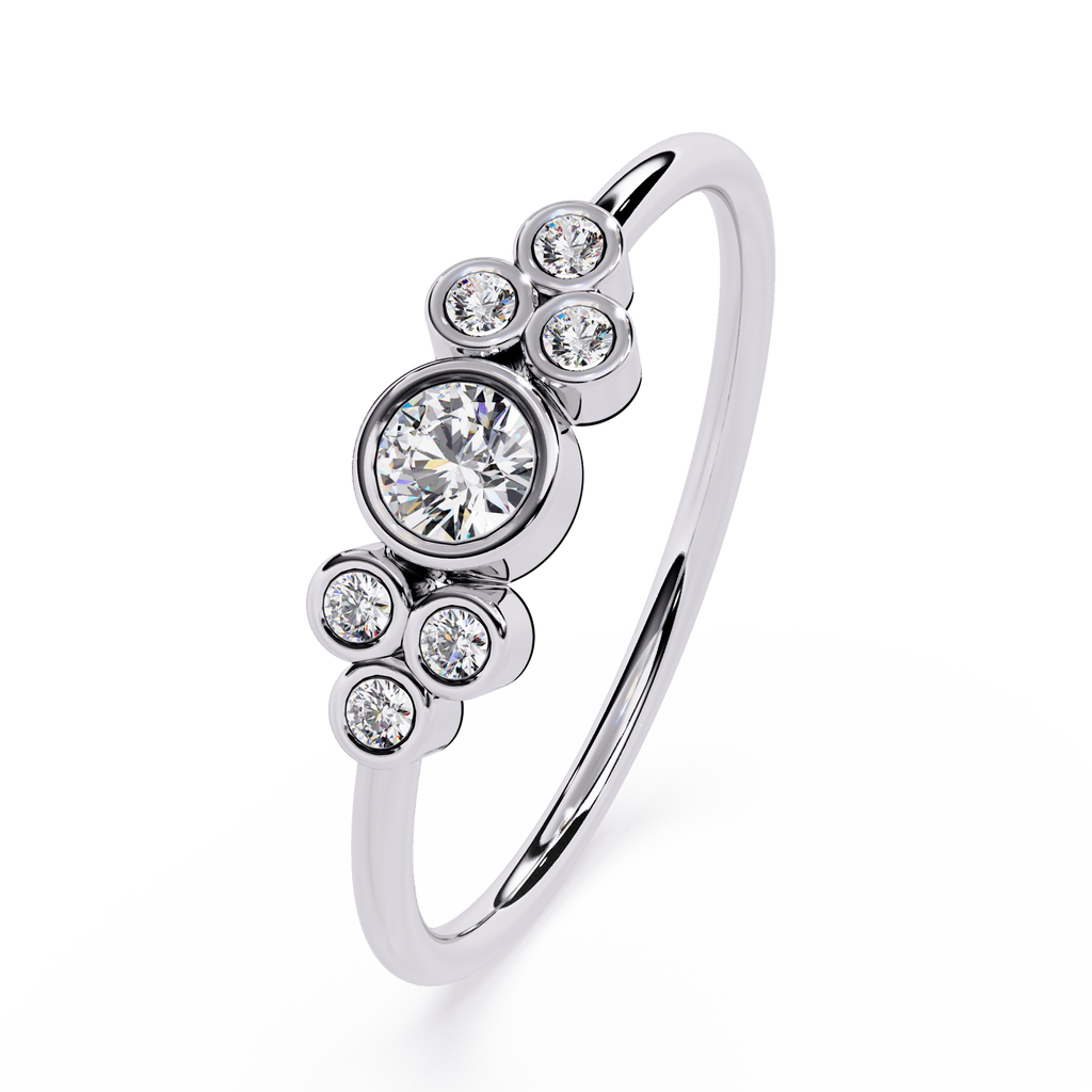 Bezel Lab Grown Diamond Cluster Ring