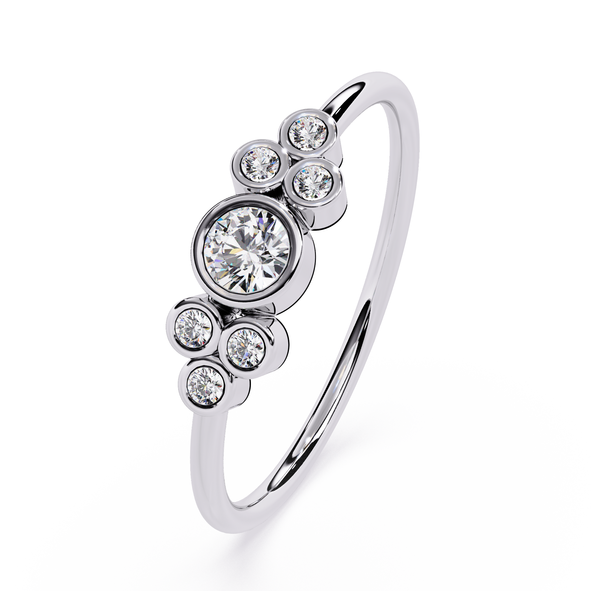 Bezel Lab Grown Diamond Cluster Ring