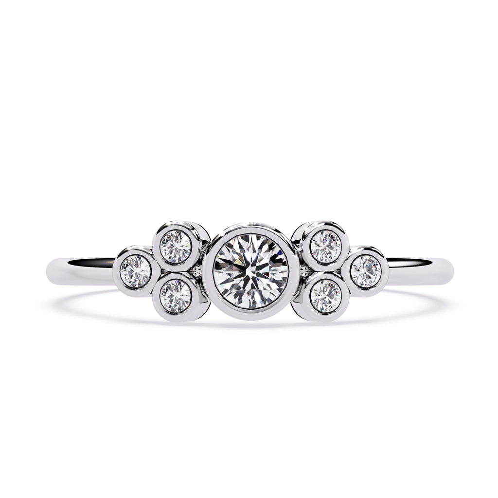 Bezel Lab Grown Diamond Cluster Ring