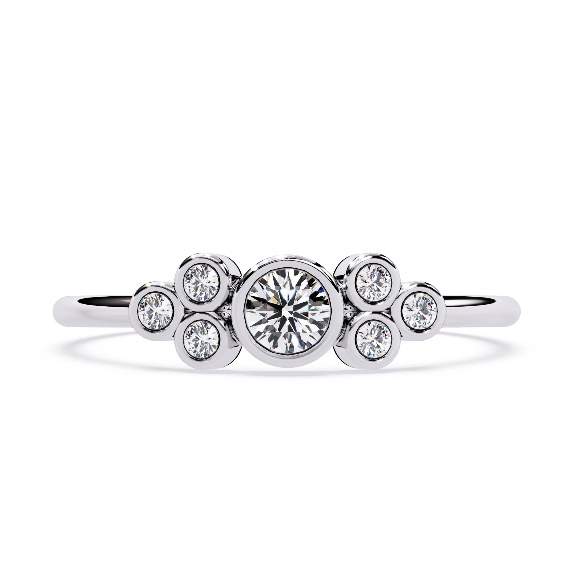 Bezel Lab Grown Diamond Cluster Ring
