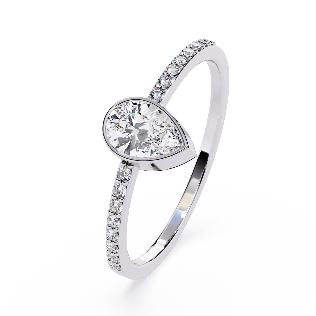 Pear Solitaire Lab Grown Diamond Ring