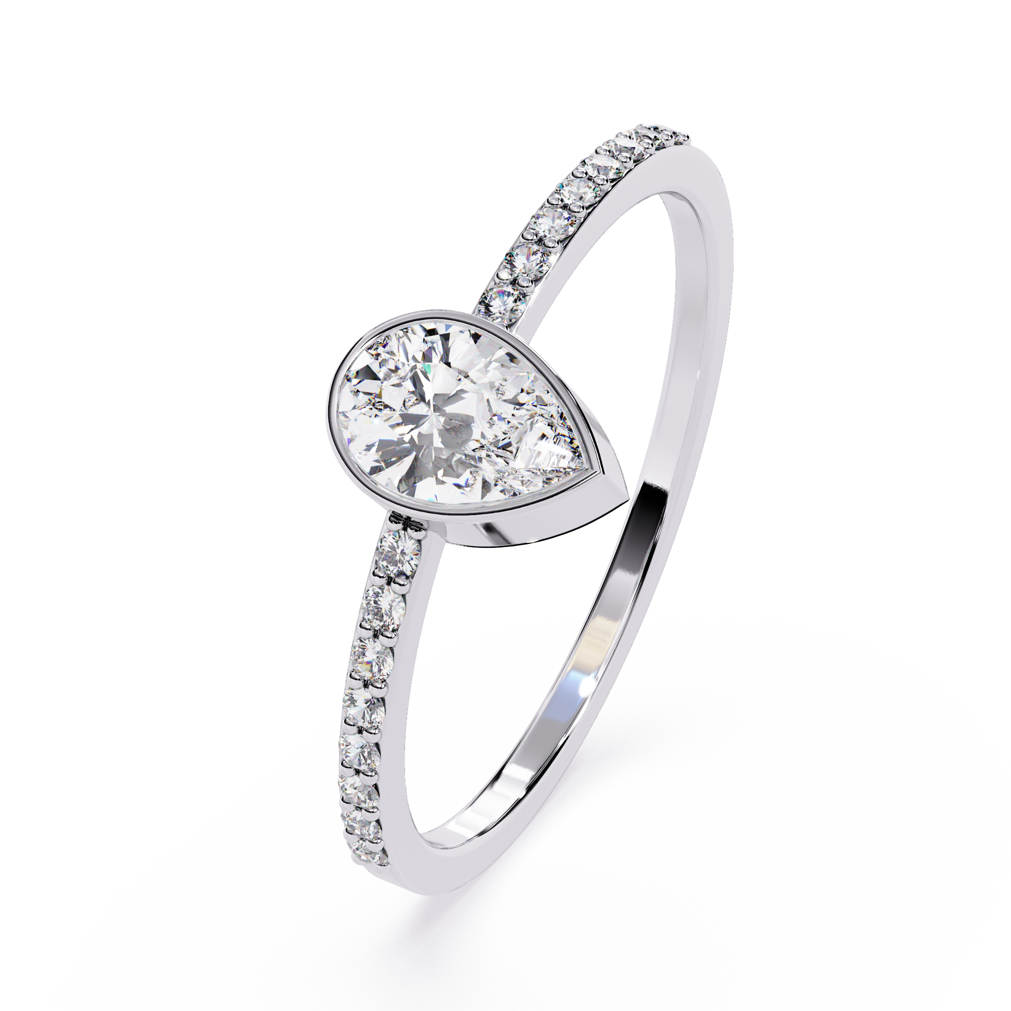Pear Solitaire Lab Grown Diamond Ring
