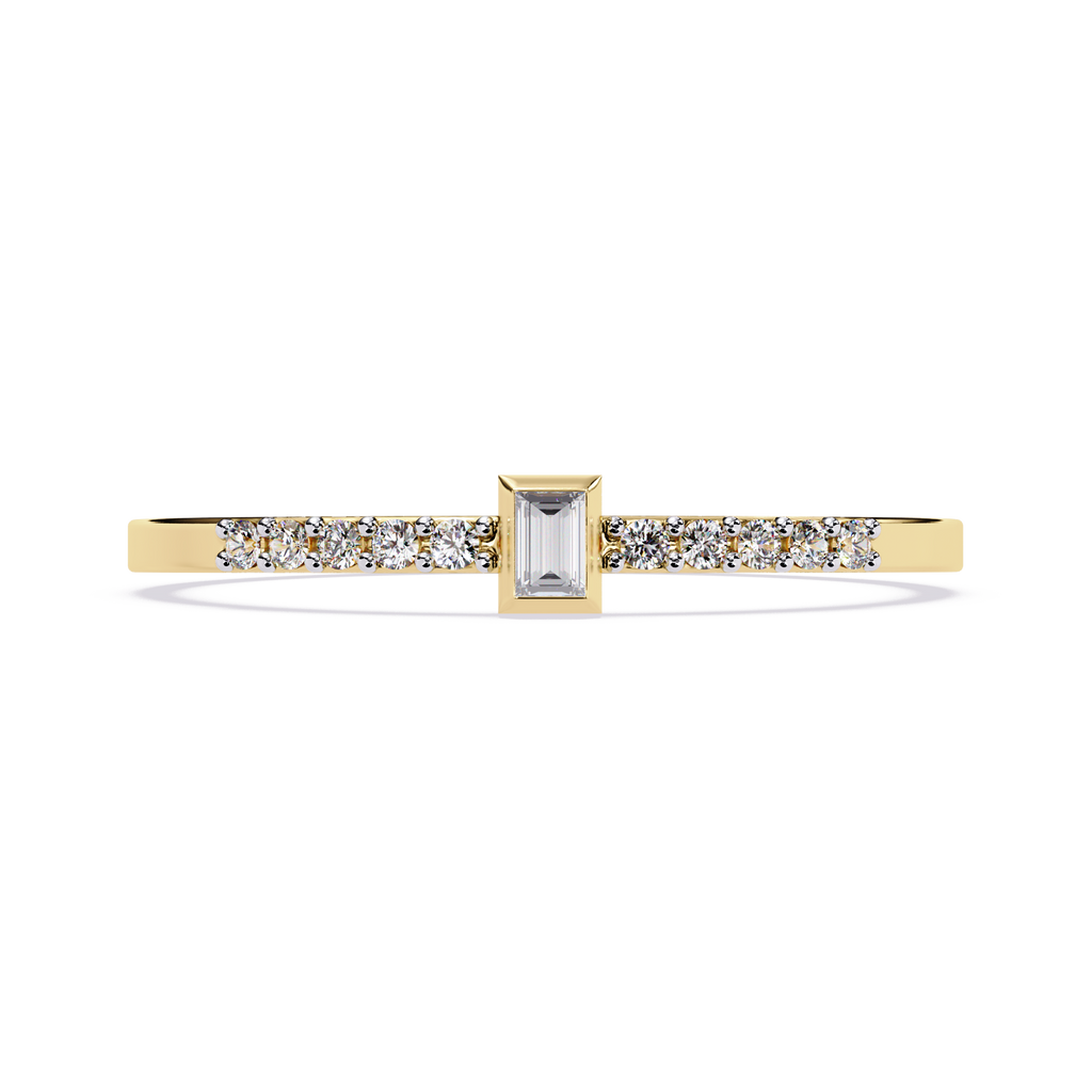 Baguette & Round Lab Grown Diamond Ring