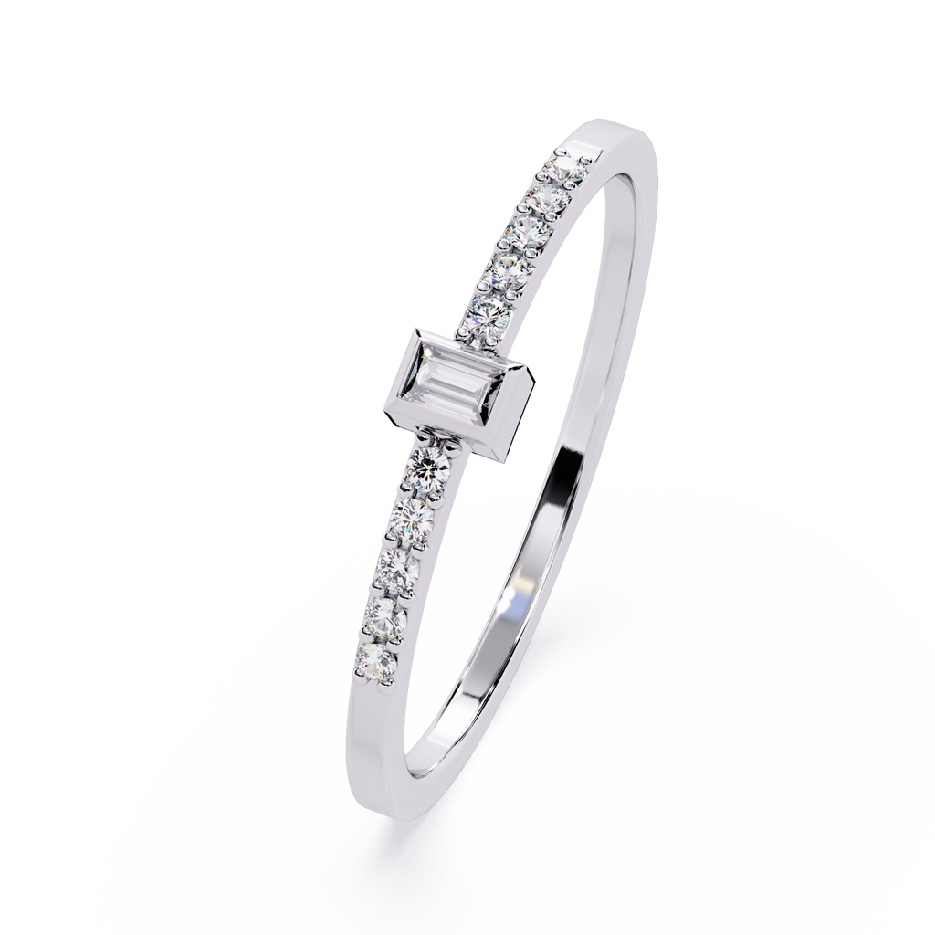 Baguette & Round Lab Grown Diamond Ring