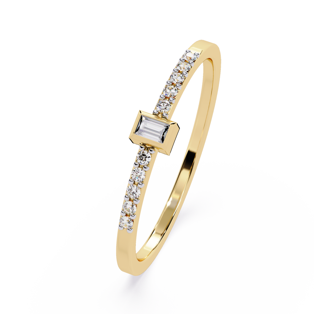 Baguette & Round Lab Grown Diamond Ring