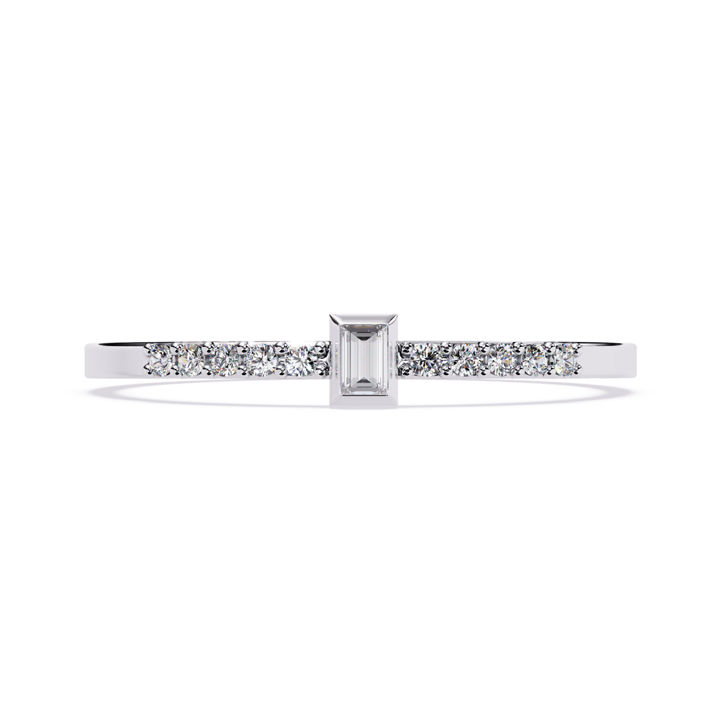 Baguette & Round Lab Grown Diamond Ring