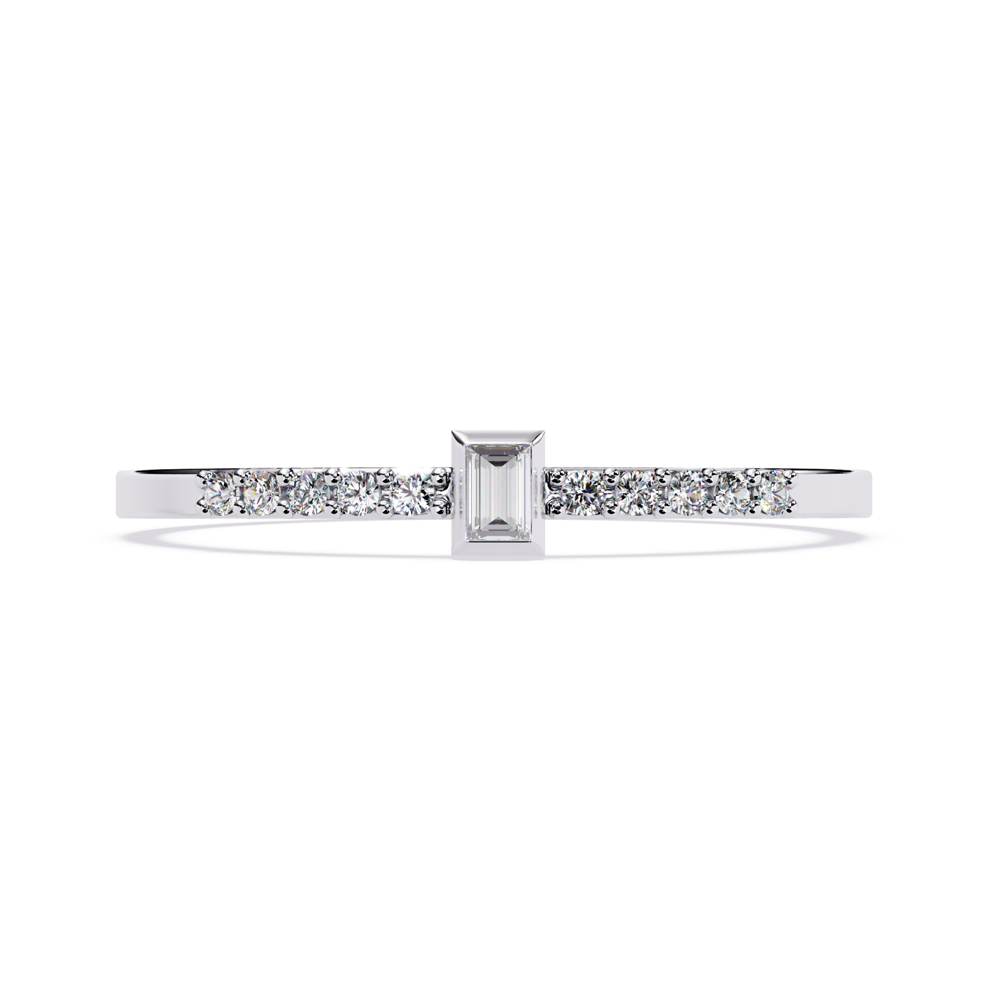 Baguette & Round Lab Grown Diamond Ring