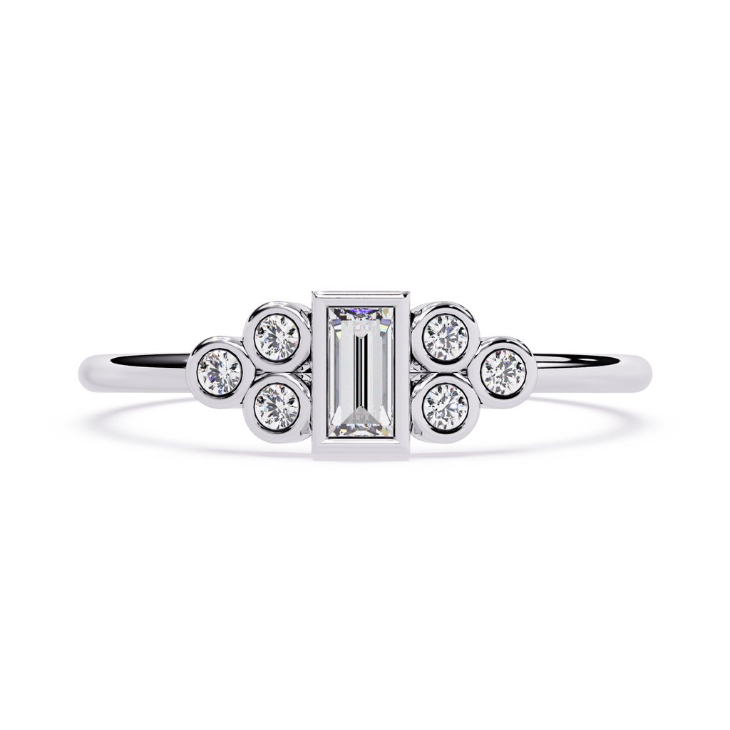 Baguette & Round Lab Grown Diamond Ring
