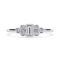 Baguette & Round Lab Grown Diamond Ring