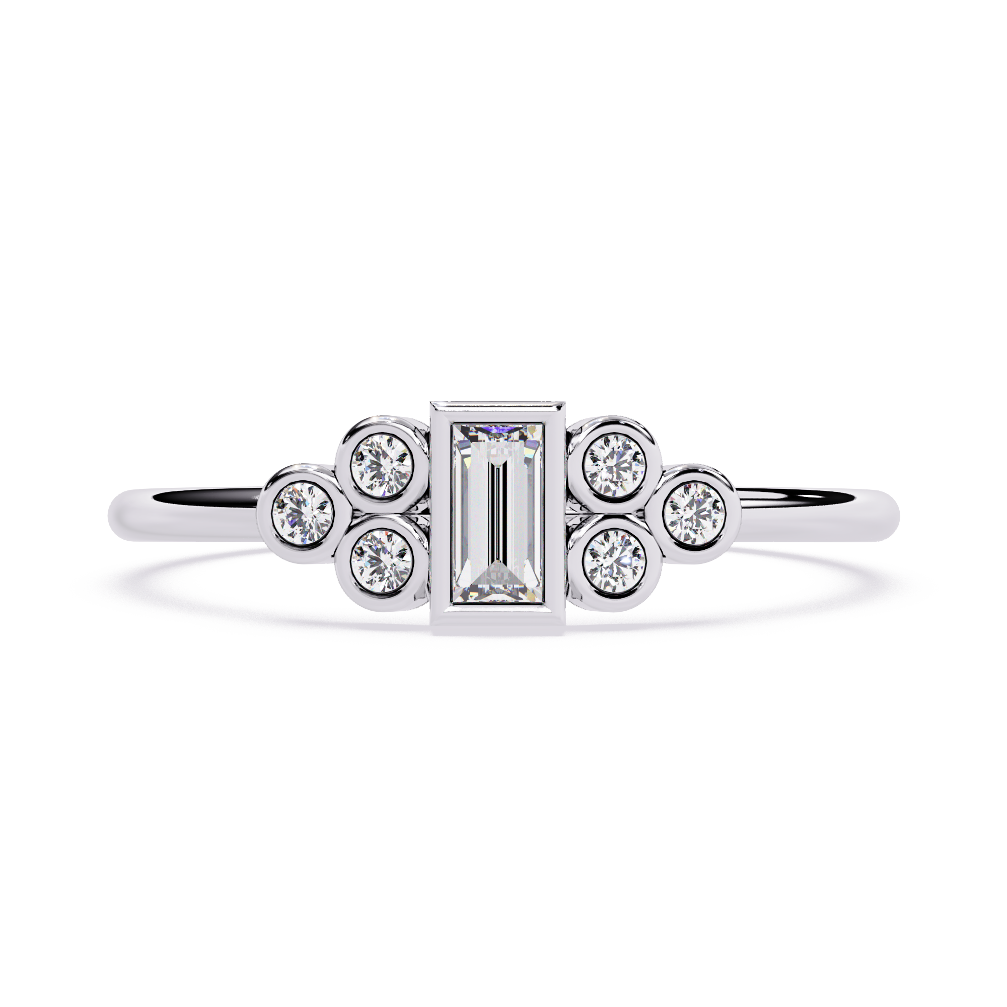 Baguette & Round Lab Grown Diamond Ring