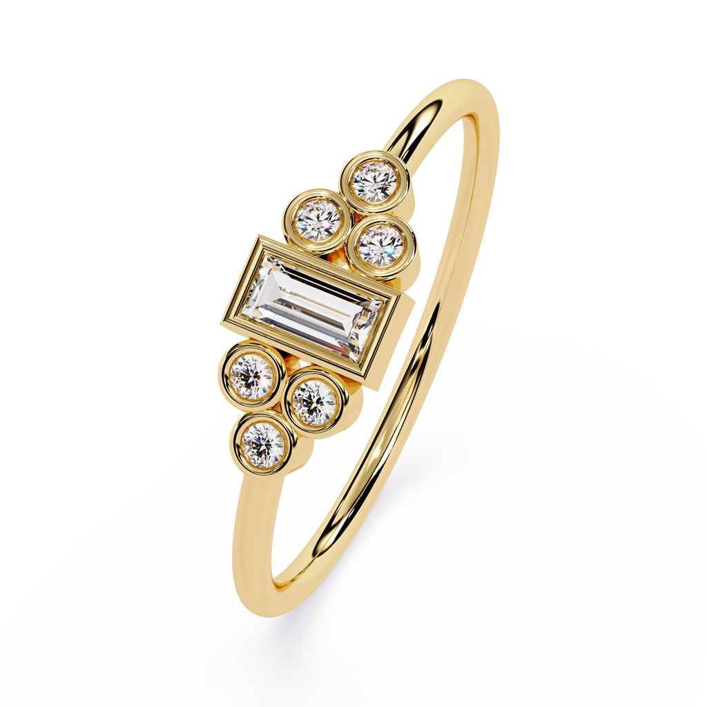 Baguette & Round Lab Grown Diamond Ring