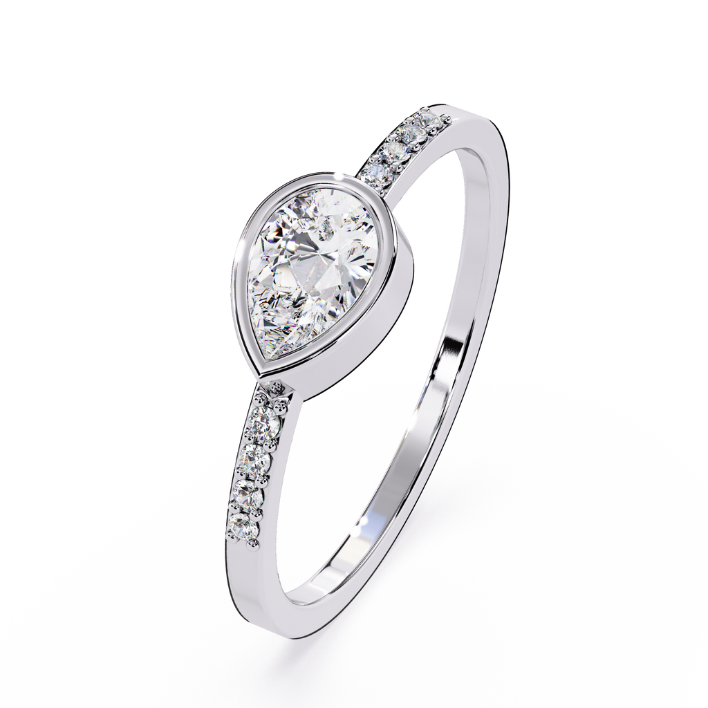 Pear Lab Grown Diamond Ring