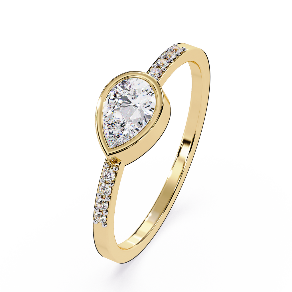 Pear Lab Grown Diamond Ring