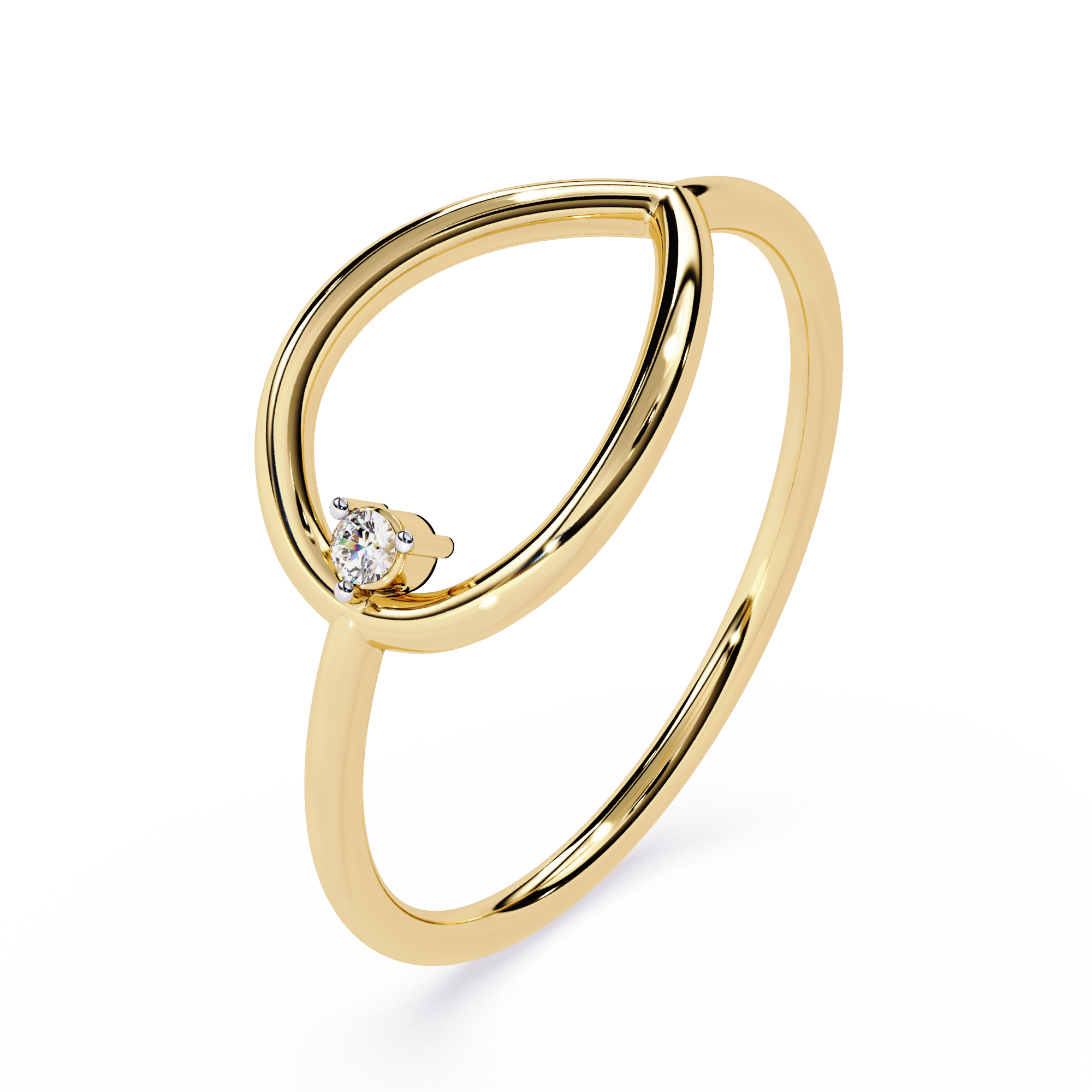 Open Pear Lab Grown Diamond Ring