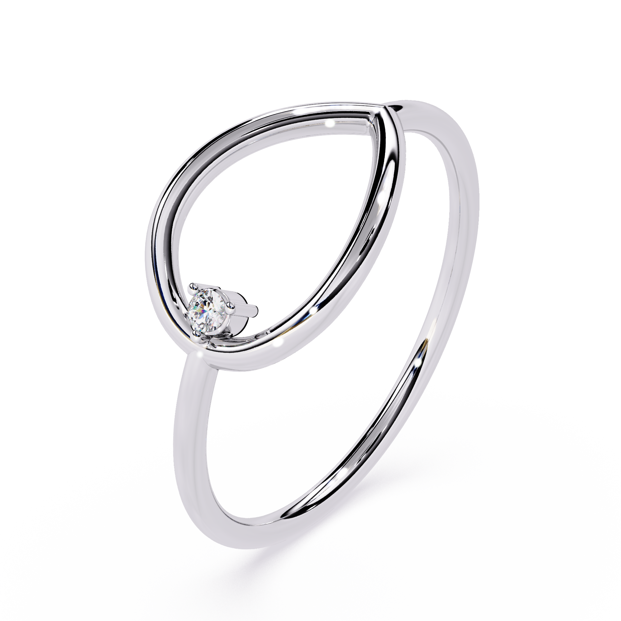 Open Pear Lab Grown Diamond Ring