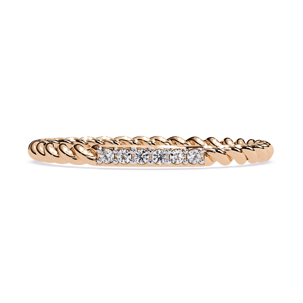 Rope Band Lab Grown Diamond Ring