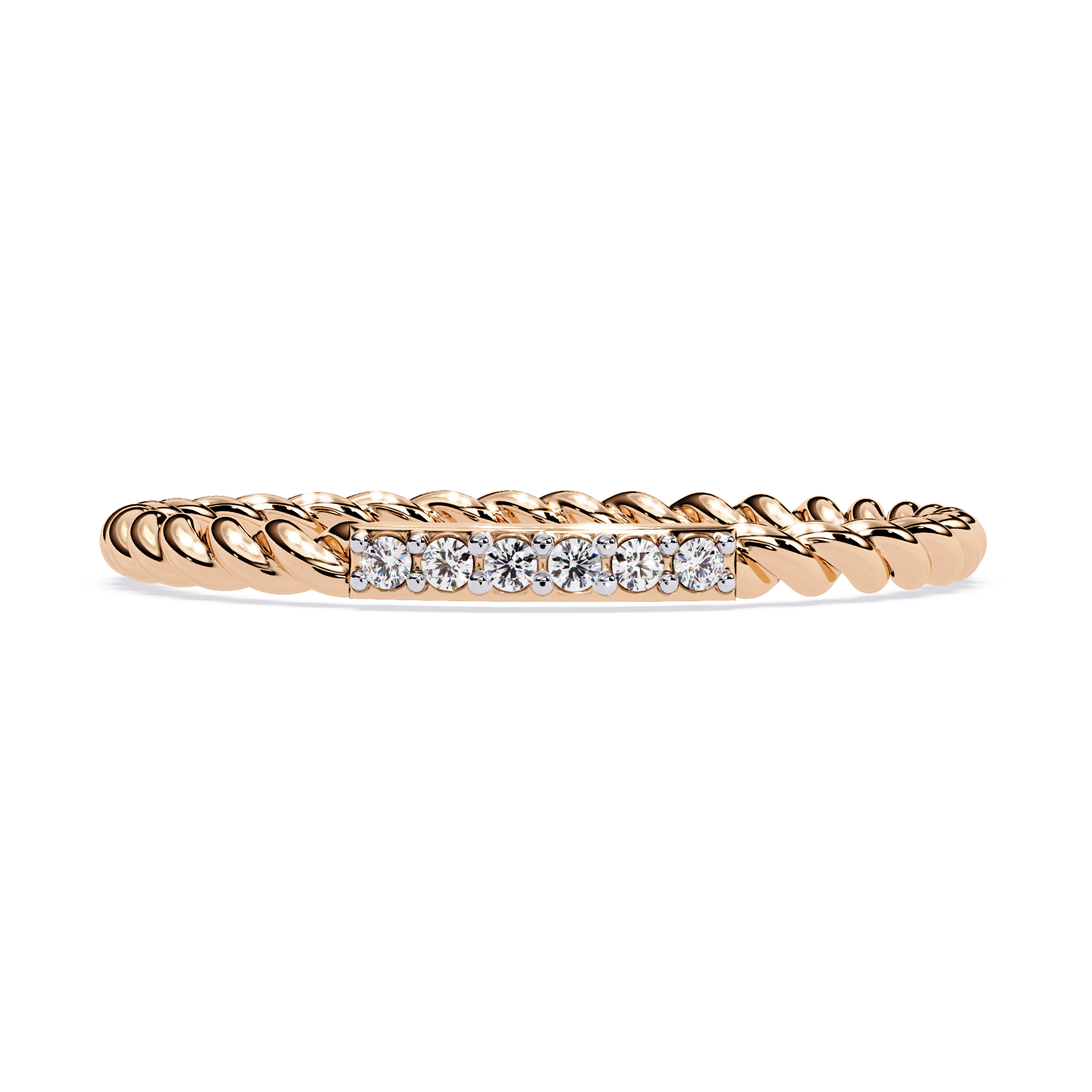 Rope Band Lab Grown Diamond Ring