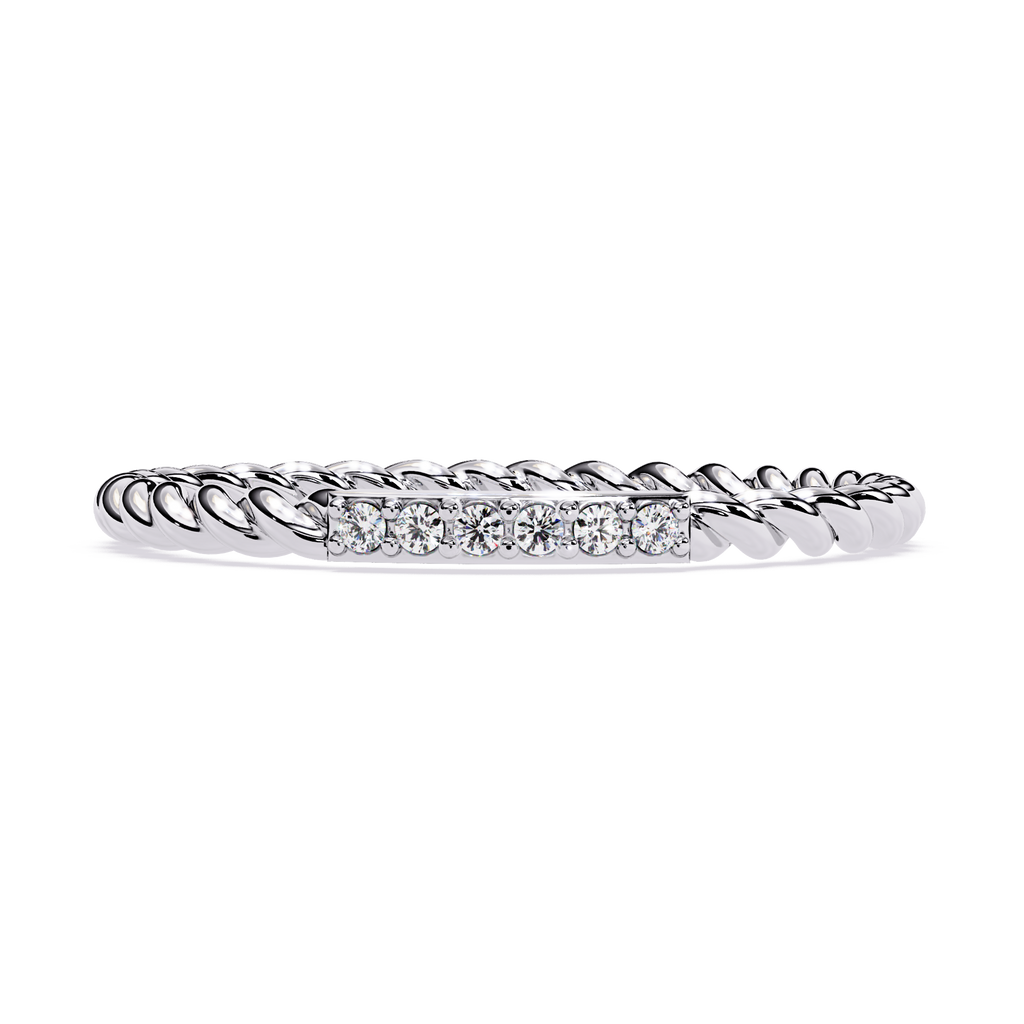 Rope Band Lab Grown Diamond Ring