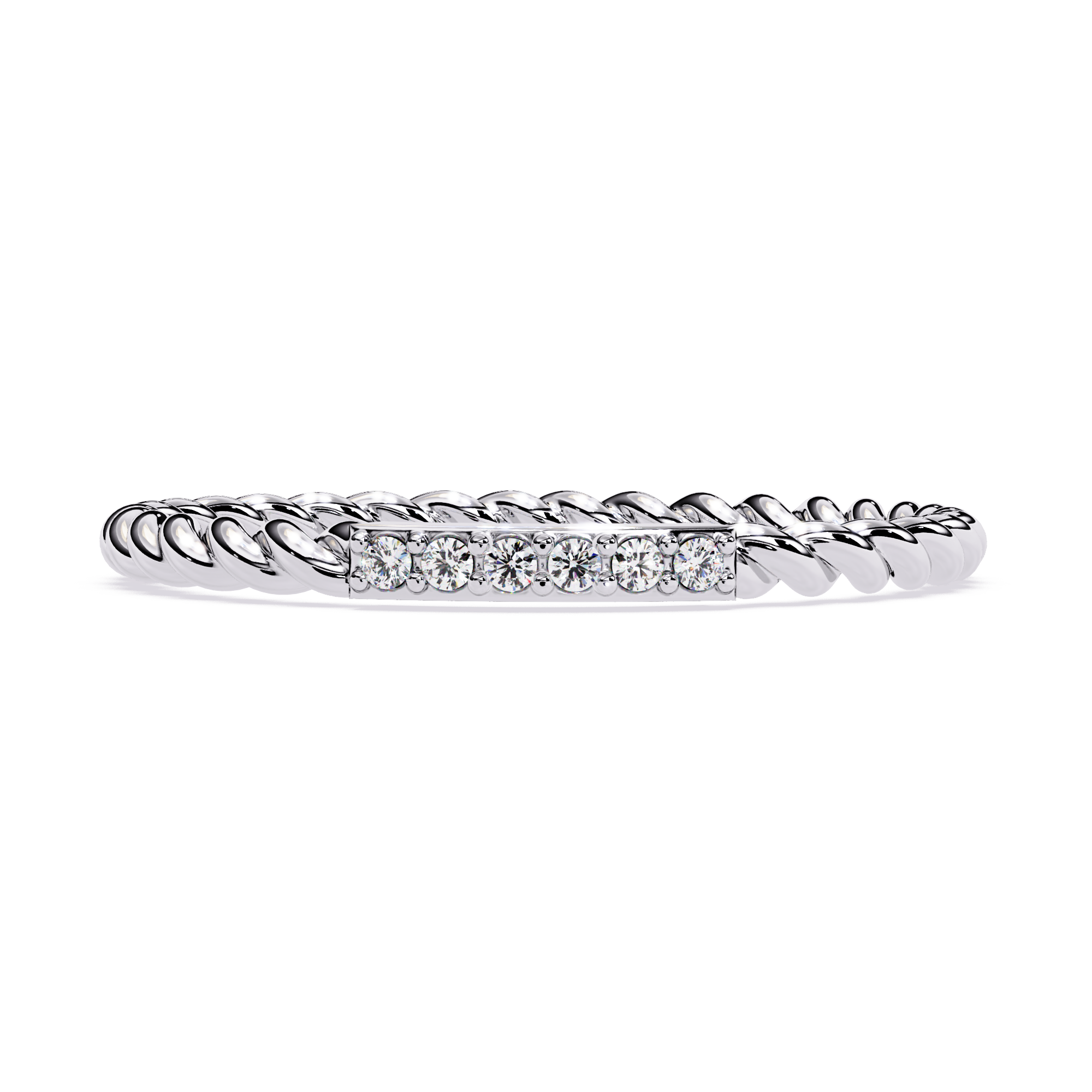 Rope Band Lab Grown Diamond Ring