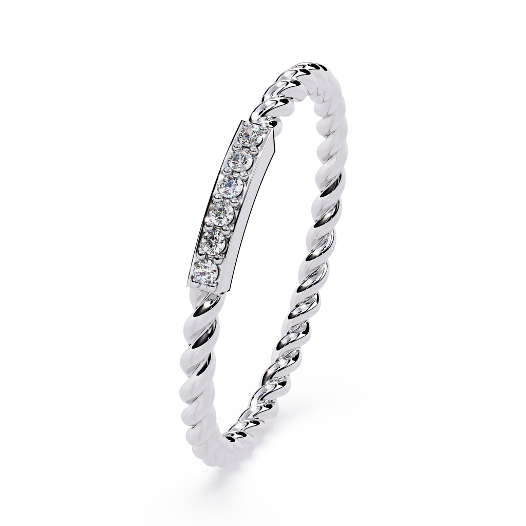 Rope Band Lab Grown Diamond Ring