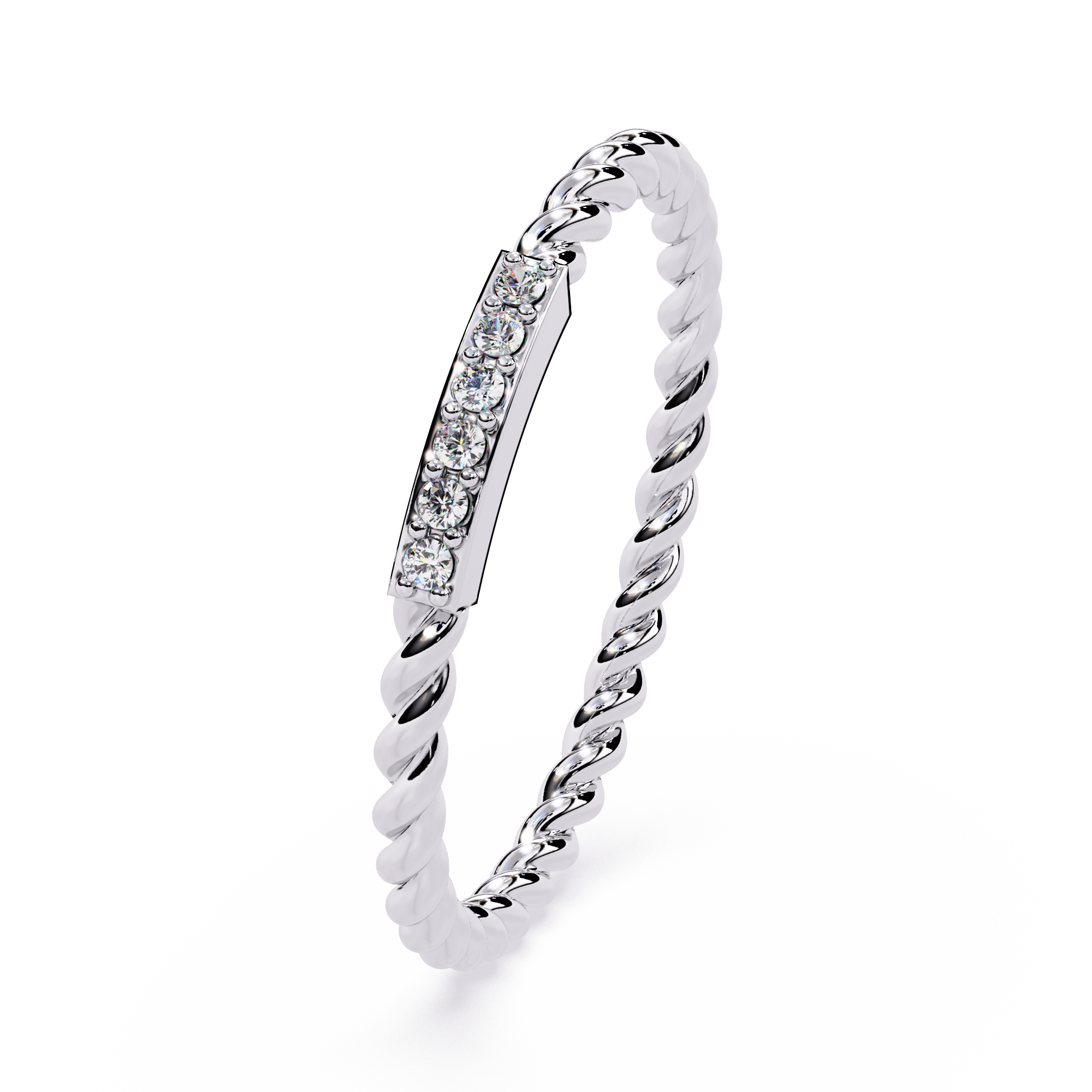 Rope Band Lab Grown Diamond Ring