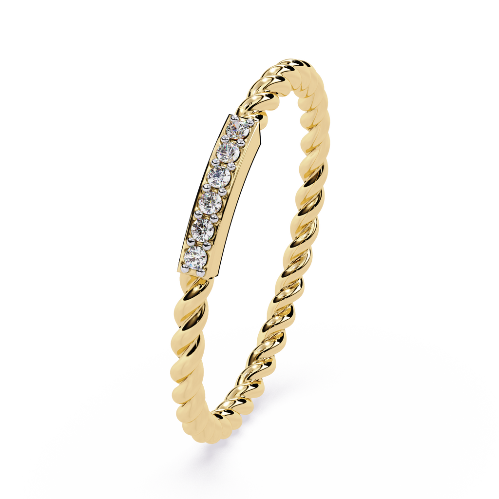 Rope Band Lab Grown Diamond Ring