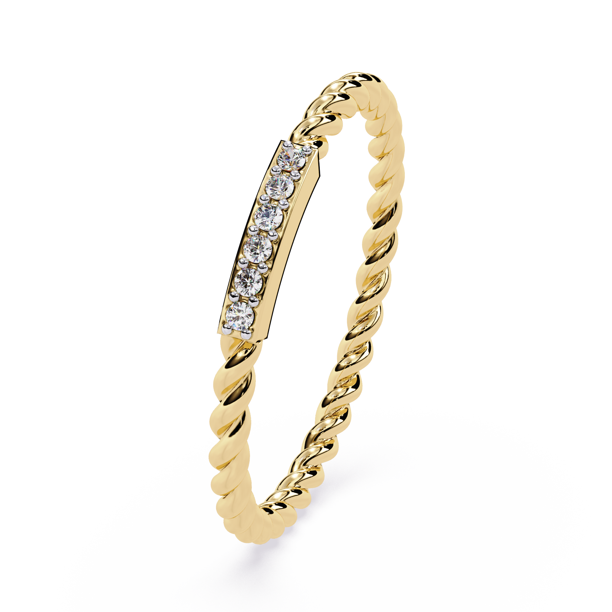 Rope Band Lab Grown Diamond Ring
