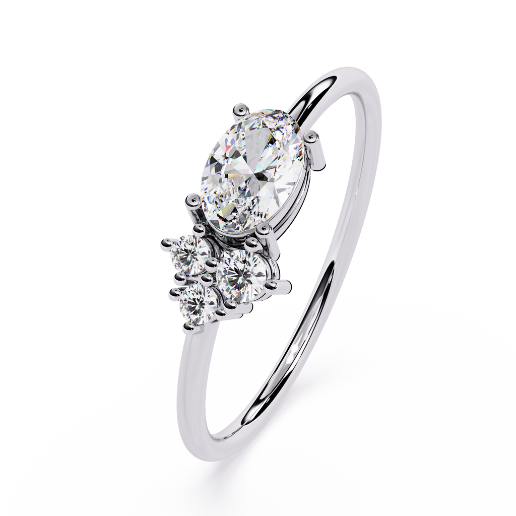 Oval & Round Lab Grown Diamond Toi et Moi Ring