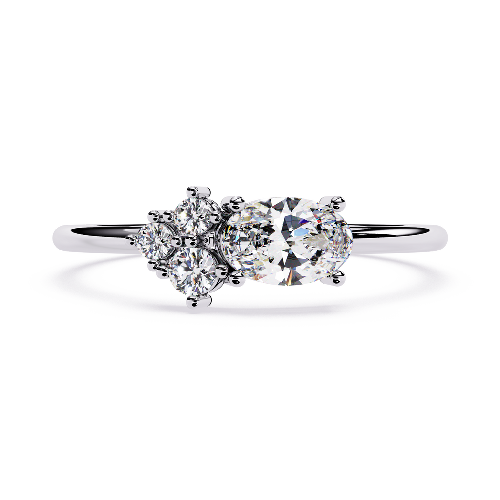 Oval & Round Lab Grown Diamond Toi et Moi Ring