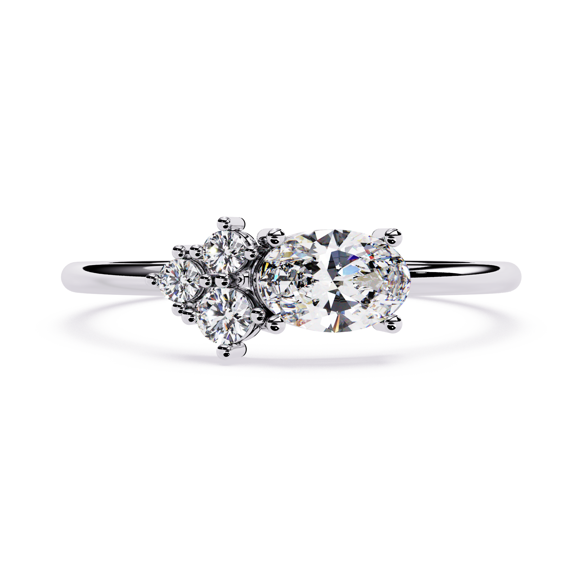 Oval & Round Lab Grown Diamond Toi et Moi Ring