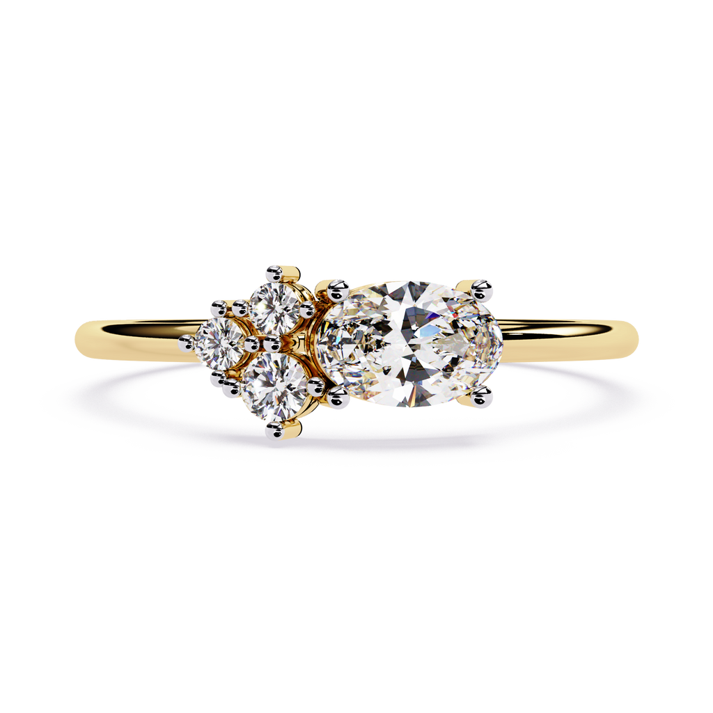 Oval & Round Lab Grown Diamond Toi et Moi Ring