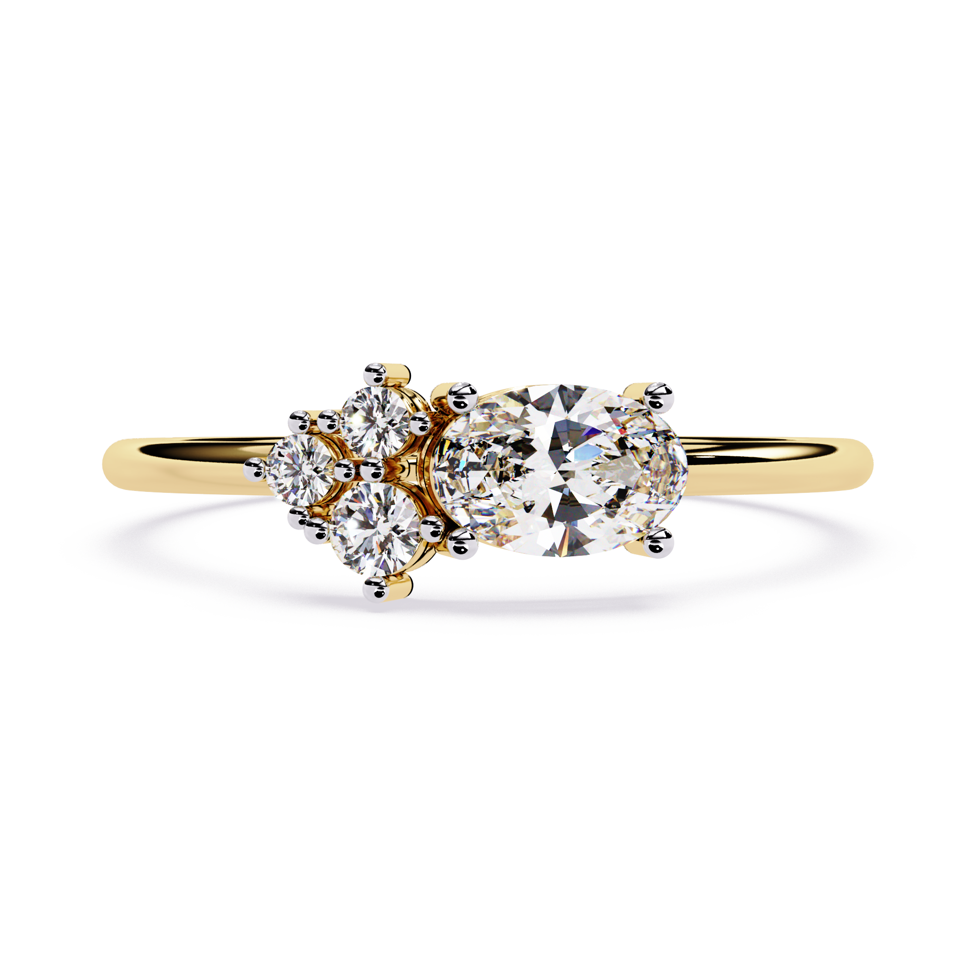 Oval & Round Lab Grown Diamond Toi et Moi Ring