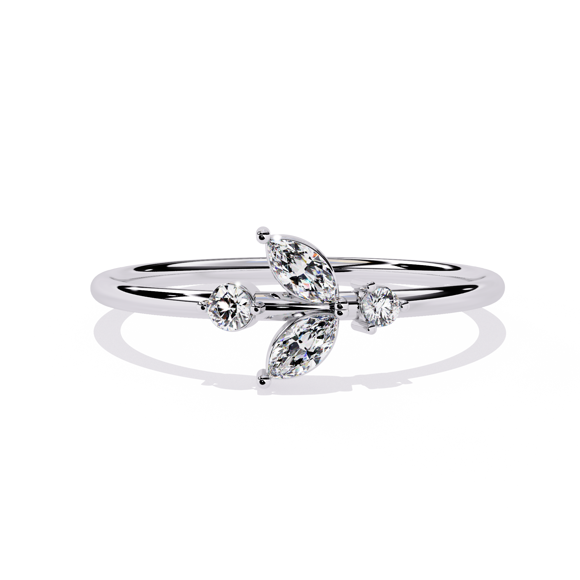 Marquise & Round Lab Diamond Ring