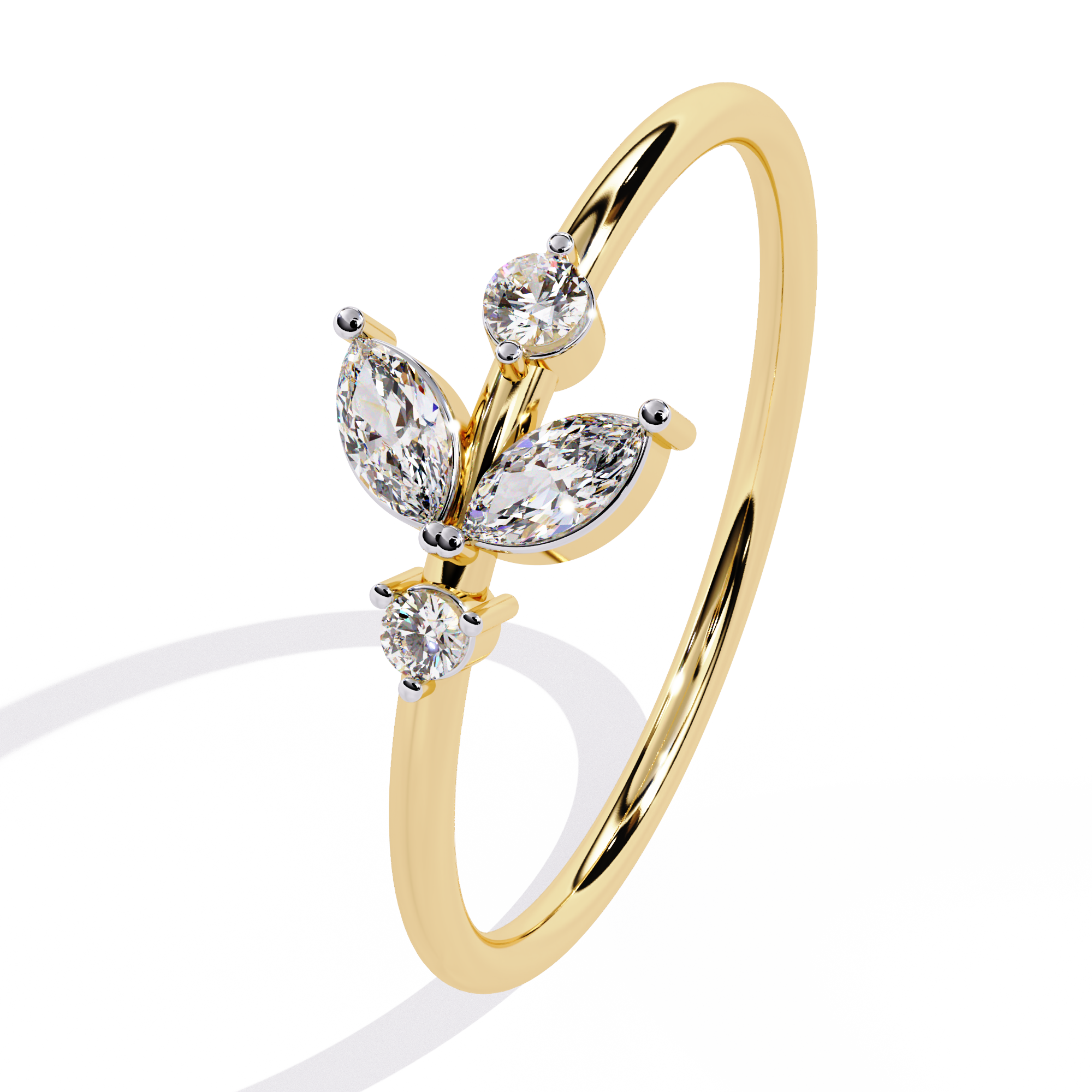 Marquise & Round Lab Diamond Ring
