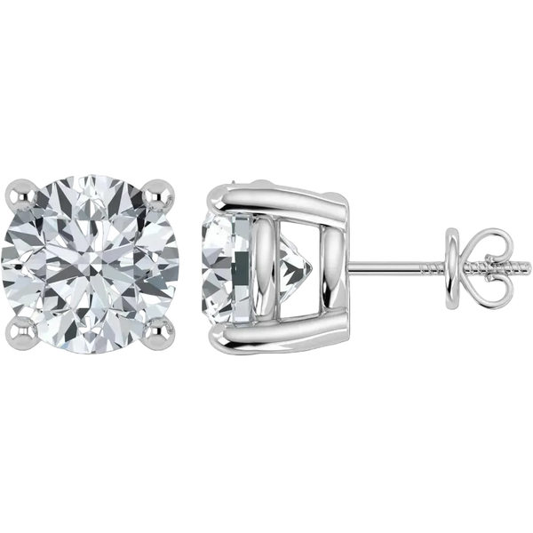 IGI Lab-Grown Diamond Round Stud Earrings (0.50ct - 10ct)
