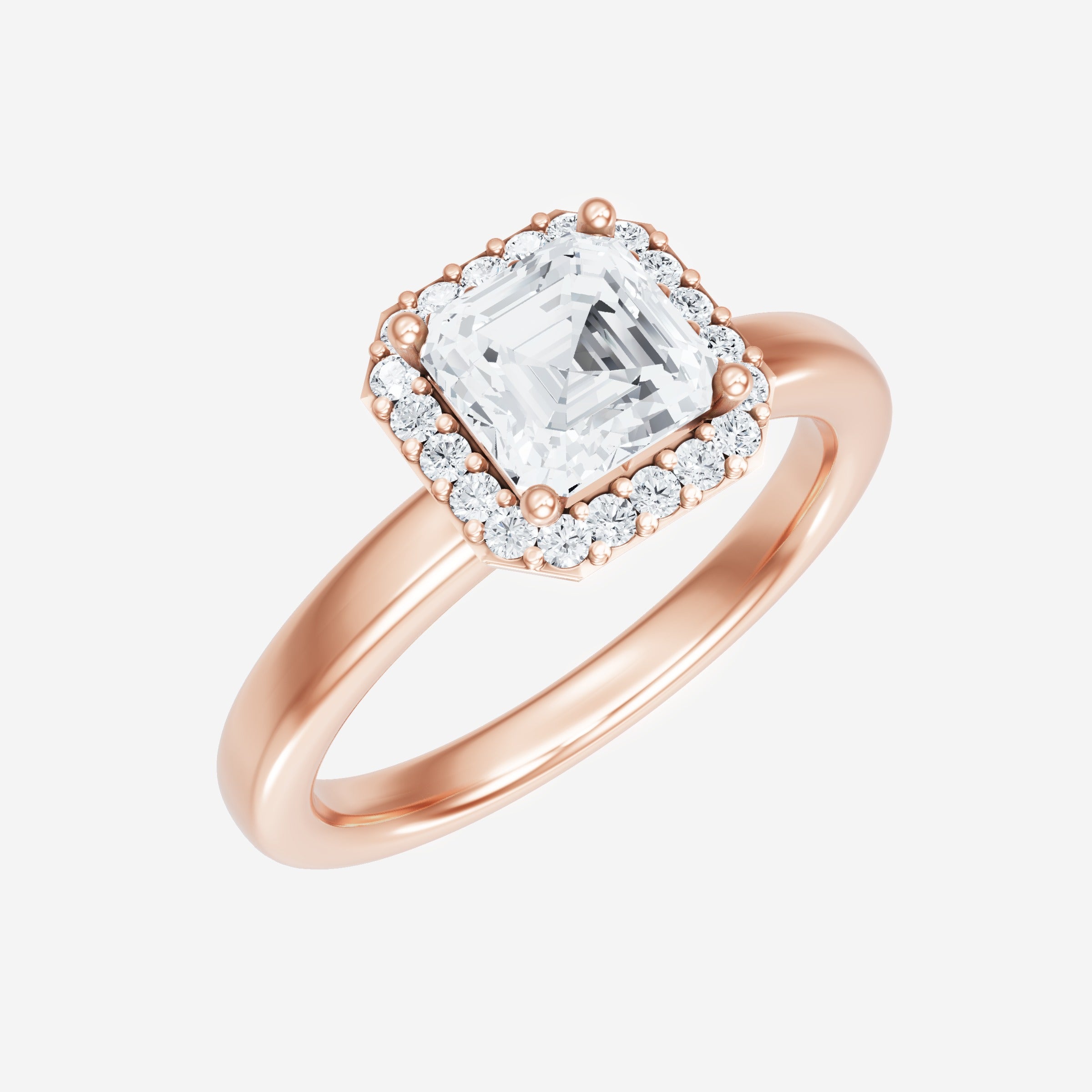 Asscher Adorned in Light Ring