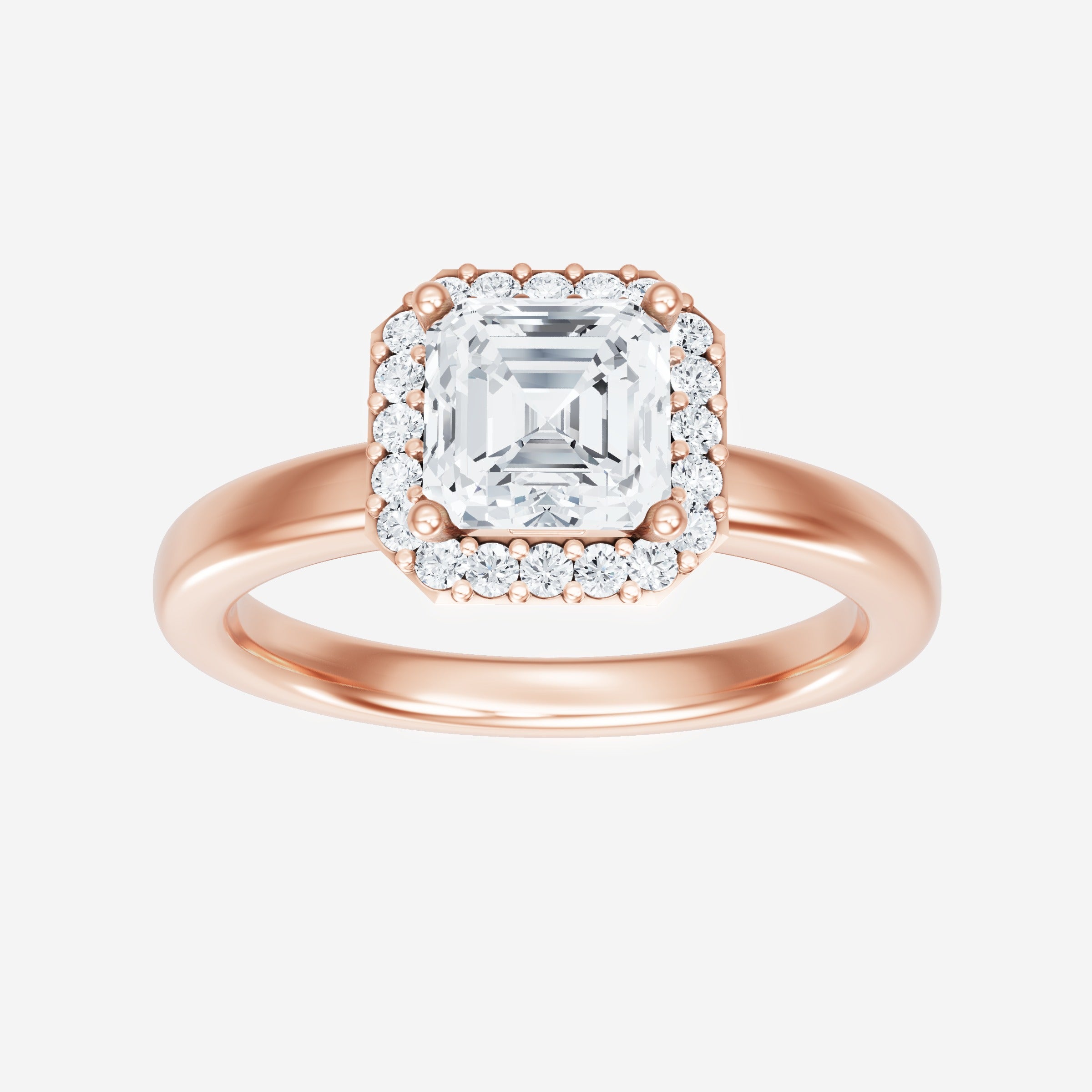 Asscher Adorned in Light Ring