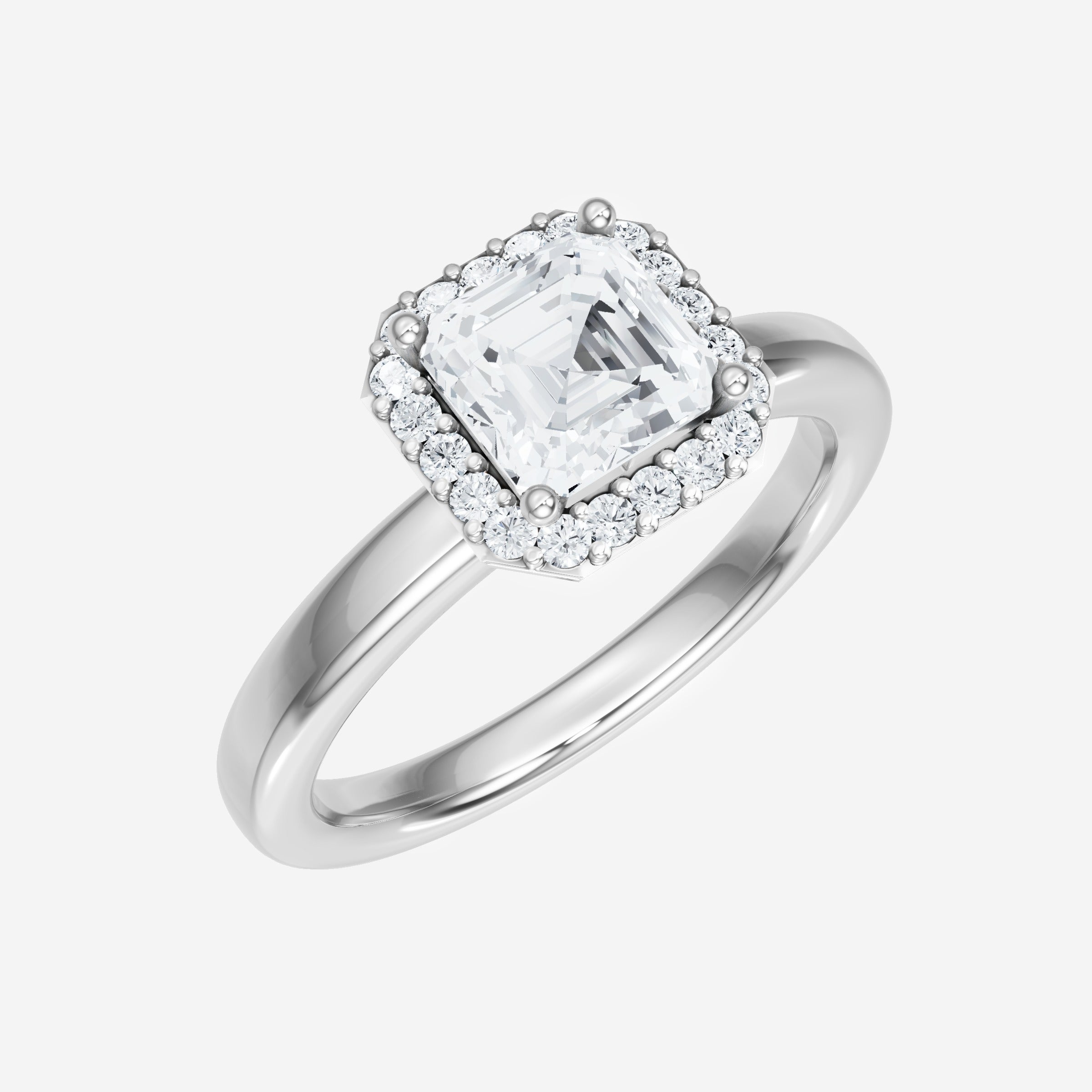 Asscher Adorned in Light Ring