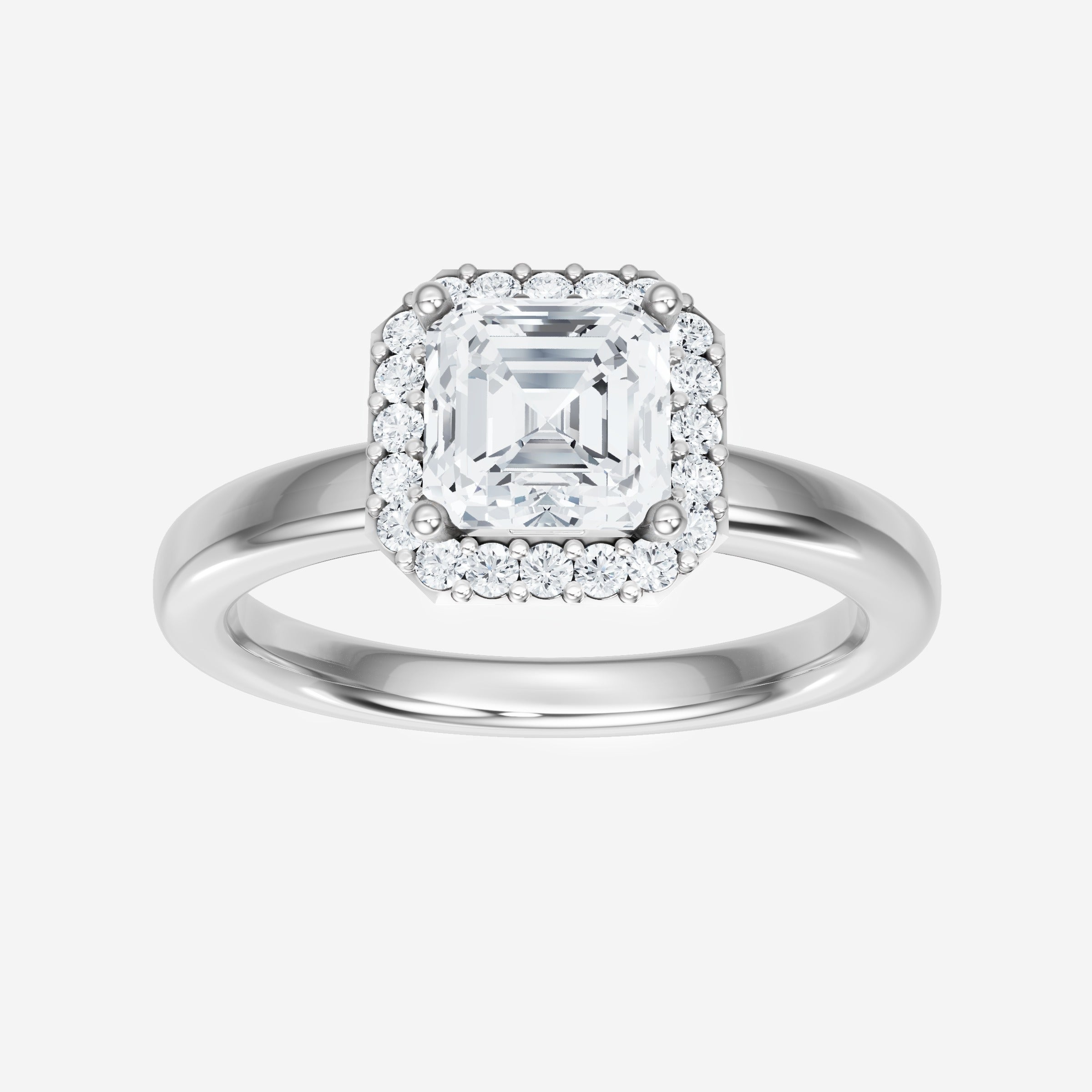 Asscher Adorned in Light Ring
