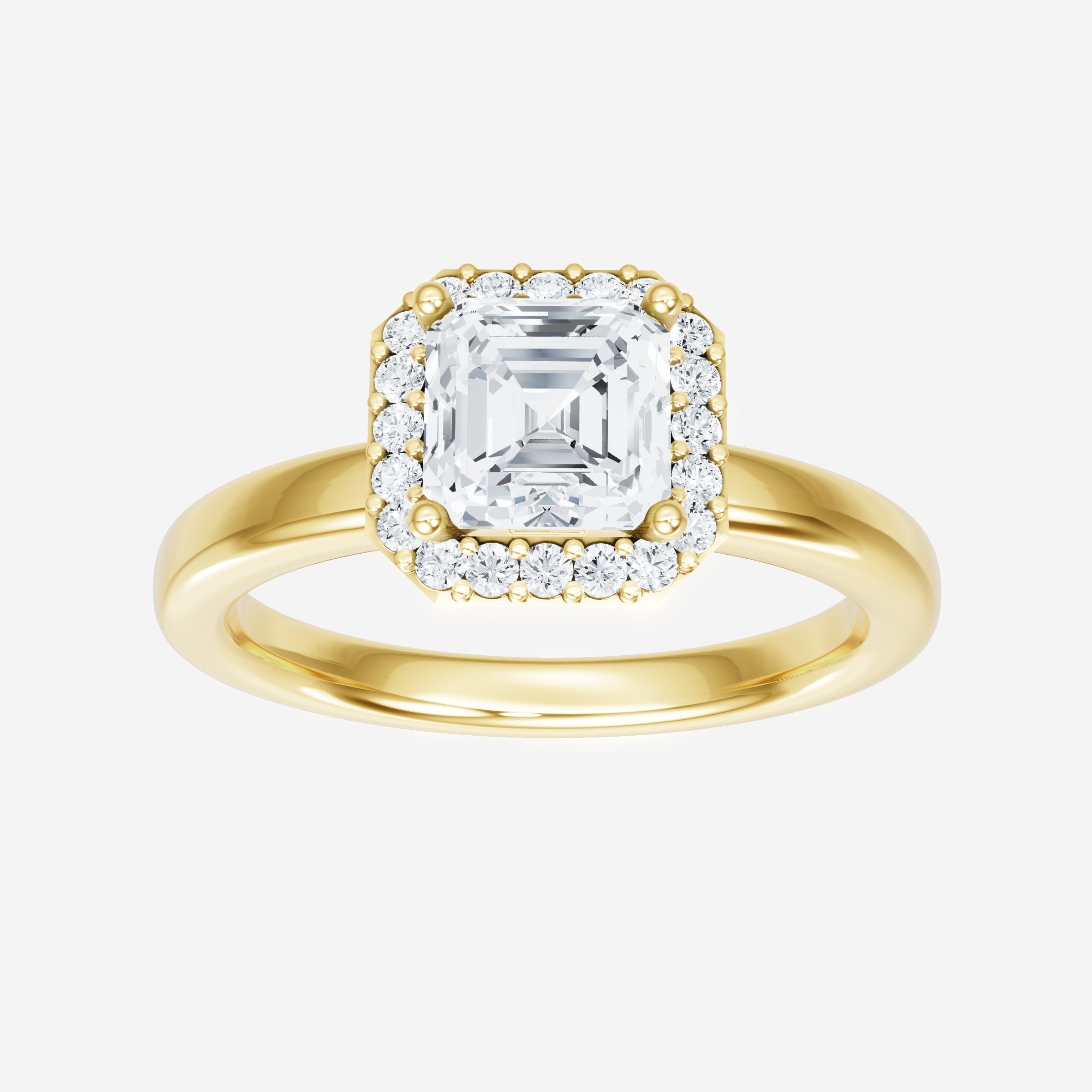 Asscher Adorned in Light Ring