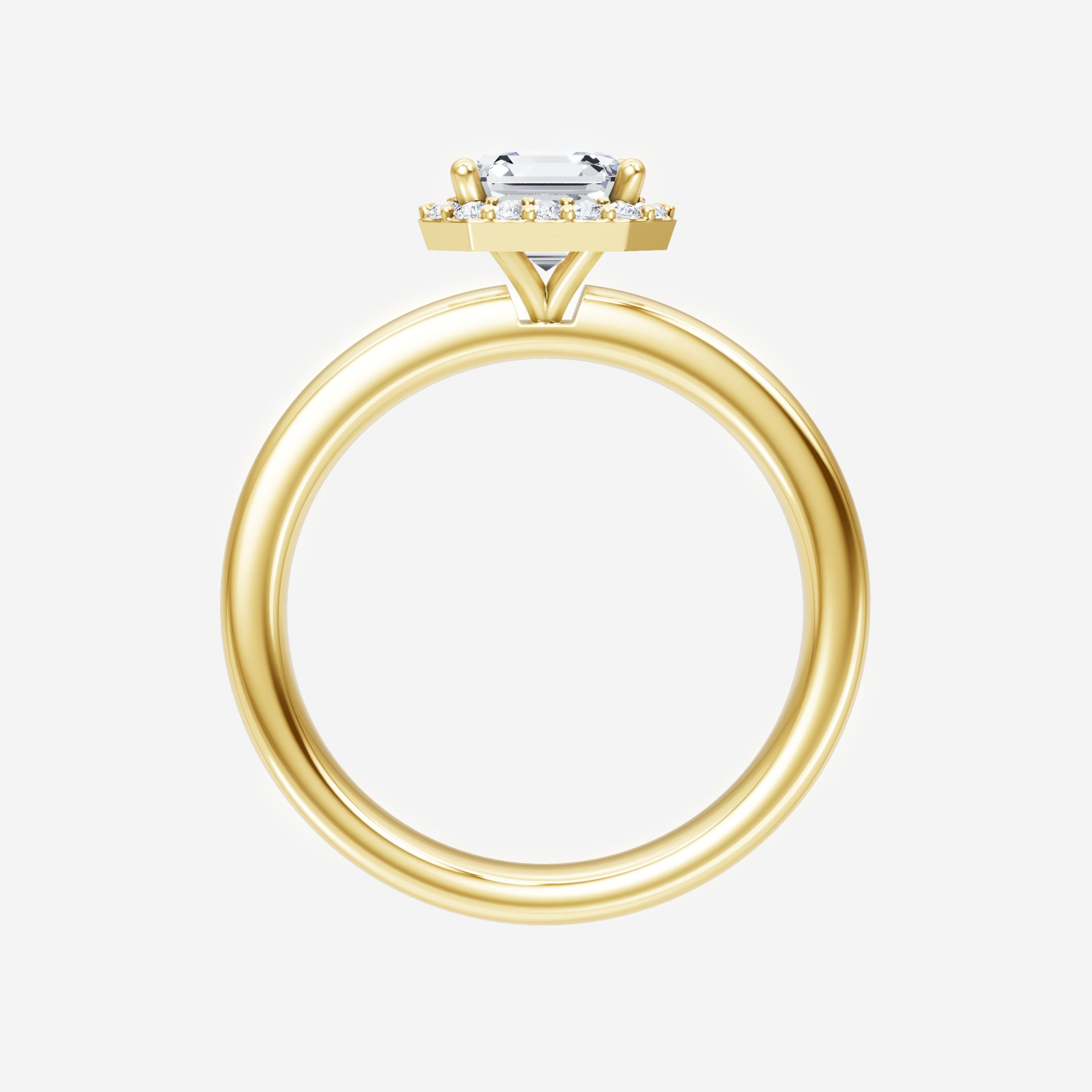Asscher Adorned in Light Ring