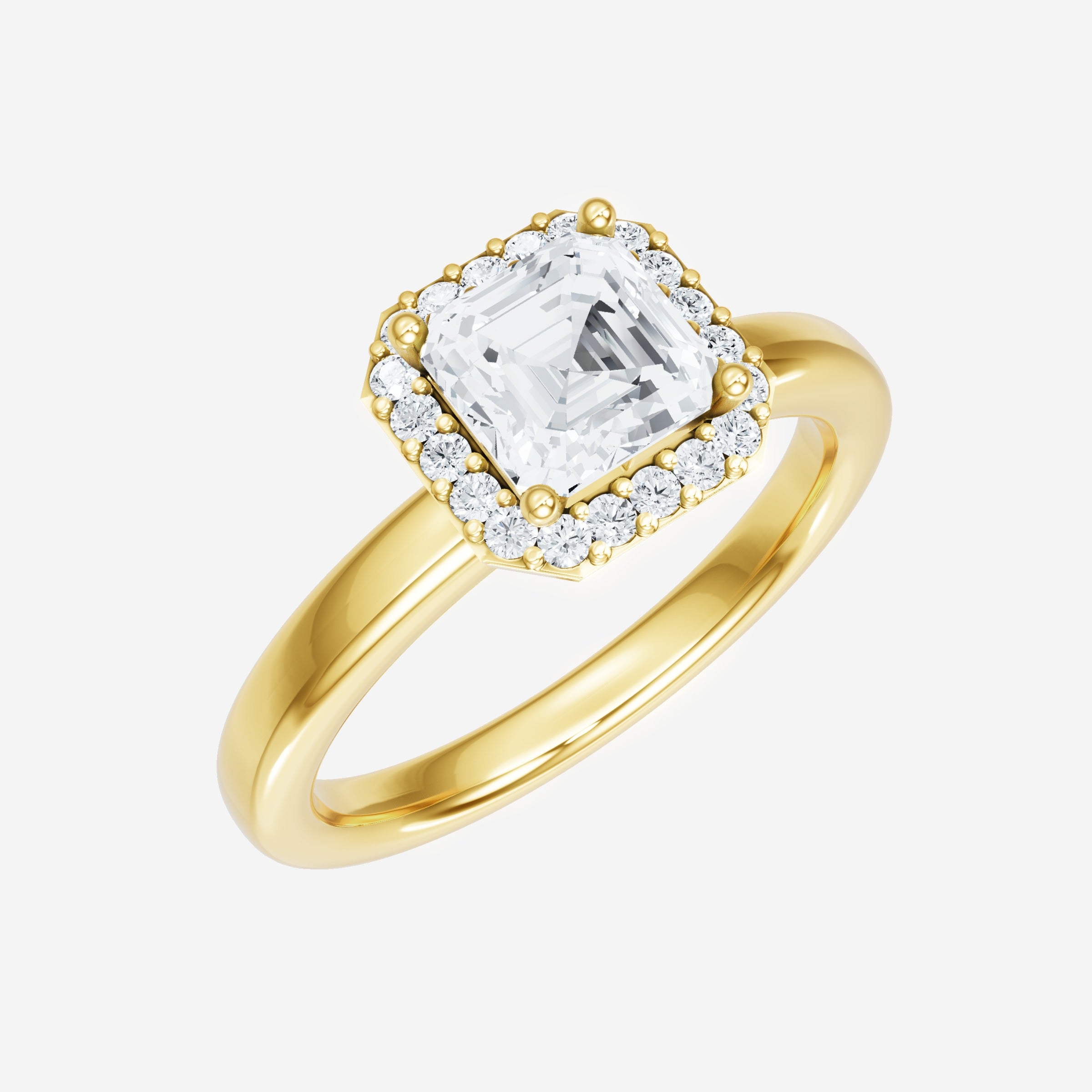 Asscher Adorned in Light Ring