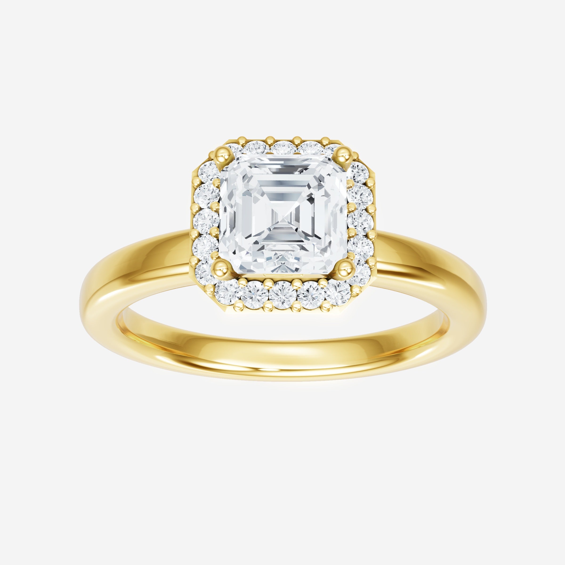 Asscher Adorned in Light Ring