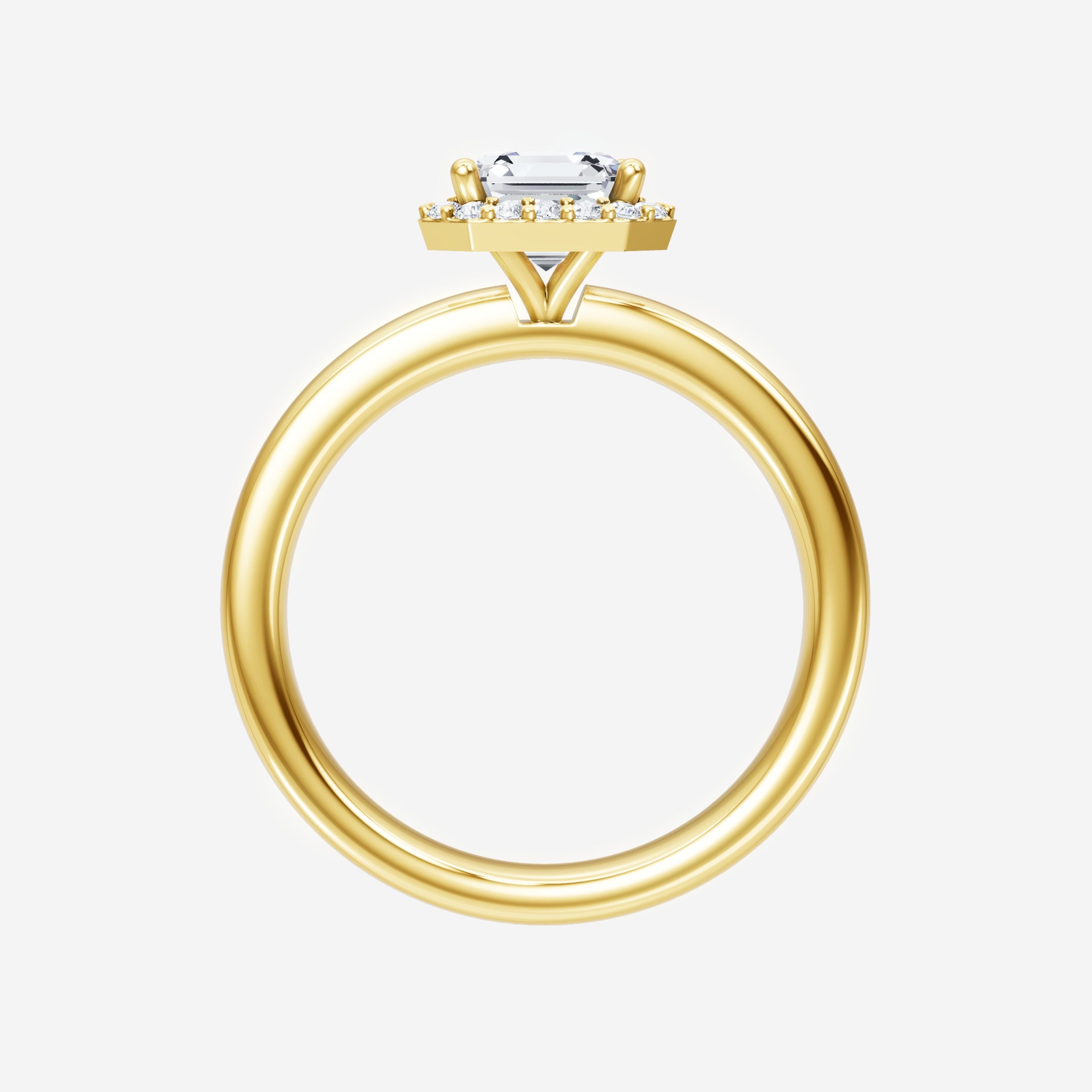 Asscher Adorned in Light Ring