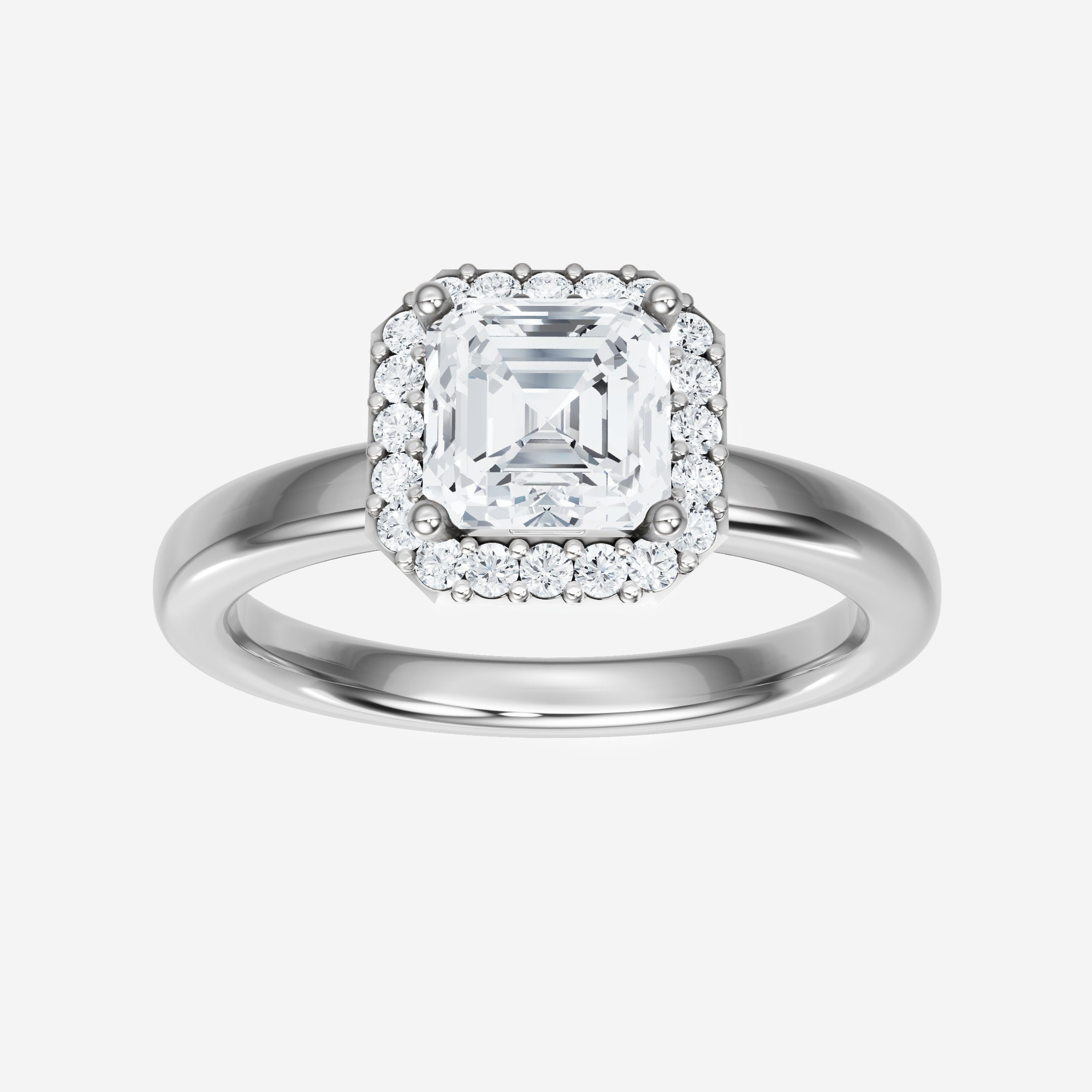 Asscher Adorned in Light Ring