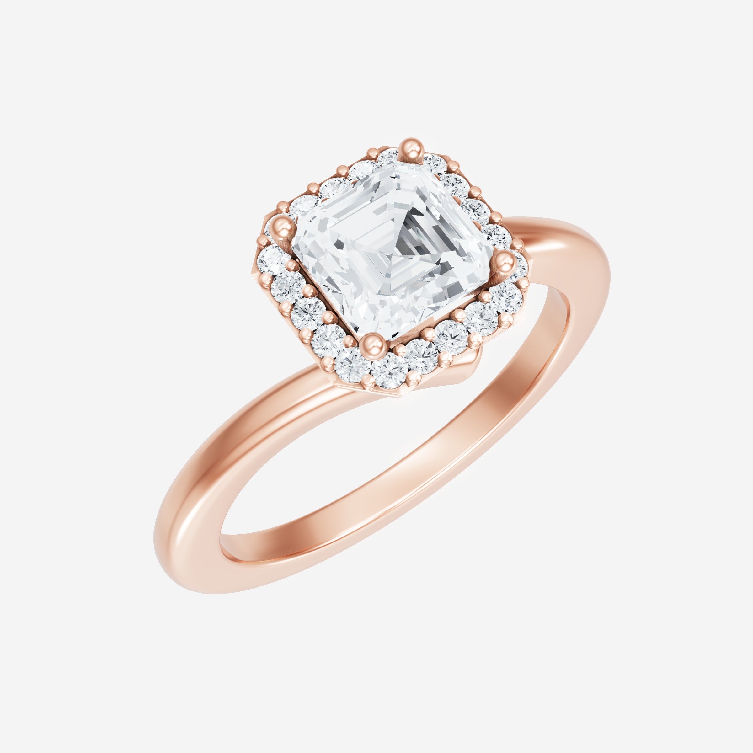Asscher Adorned in Light Ring